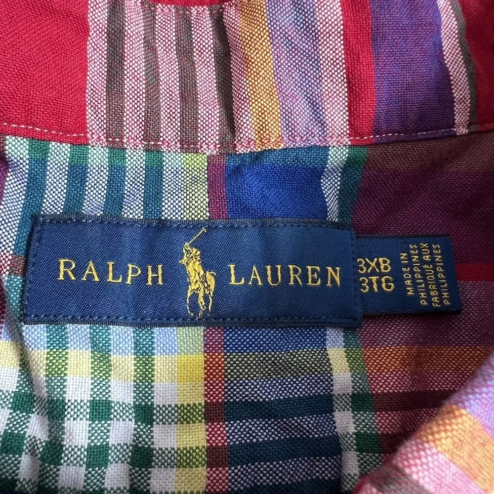Ralph Lauren Mens 3XB Multicolored‎ Plaid Long Sleeve Button Down Thick Shirt - Picture 5 of 7
